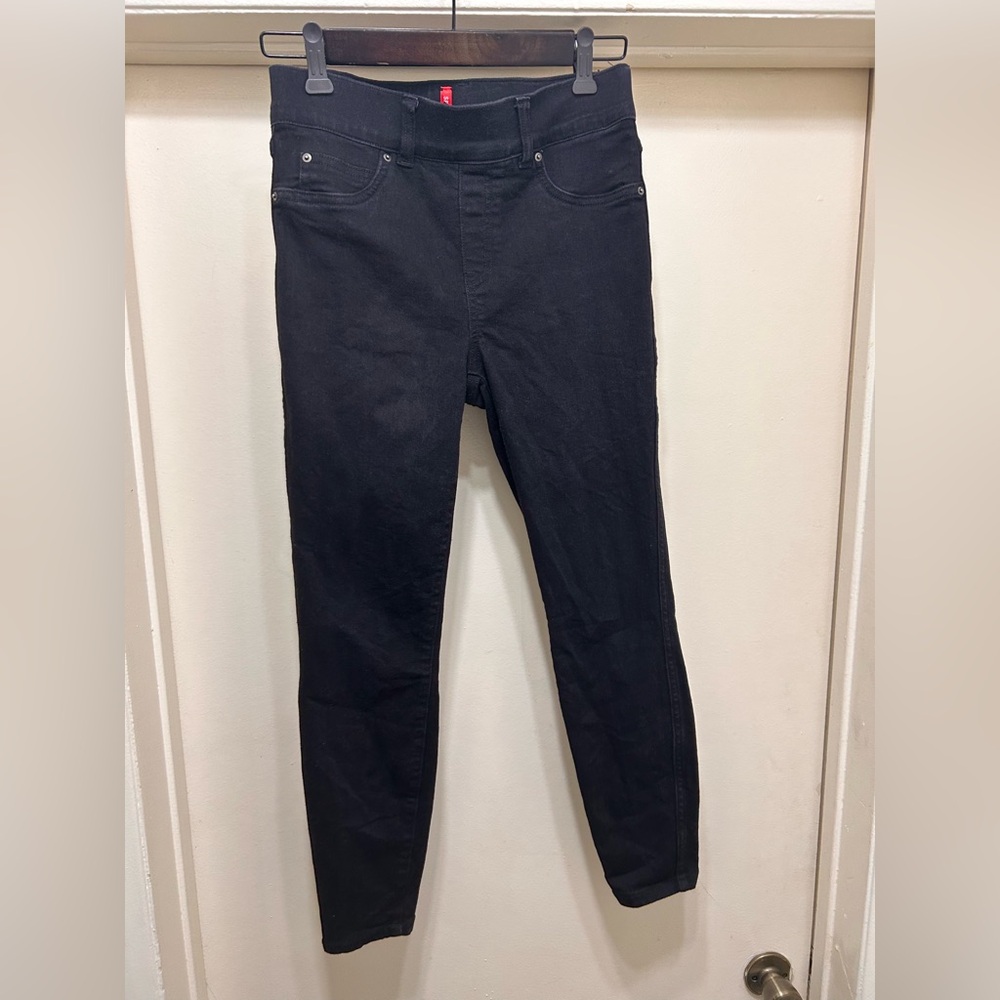 Spanx Jeans Skinny Spanxshape Everywear Ankle Black Small Womens Pull On Stretch